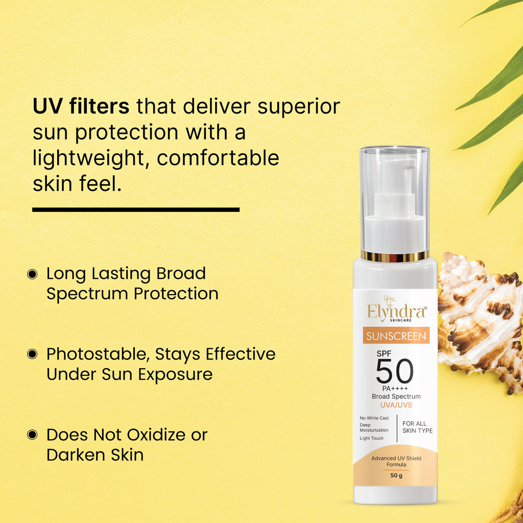 Elyndra SPF 50 PA++++ Sun Cream (50g) – Lightweight & Non-Greasy Protection