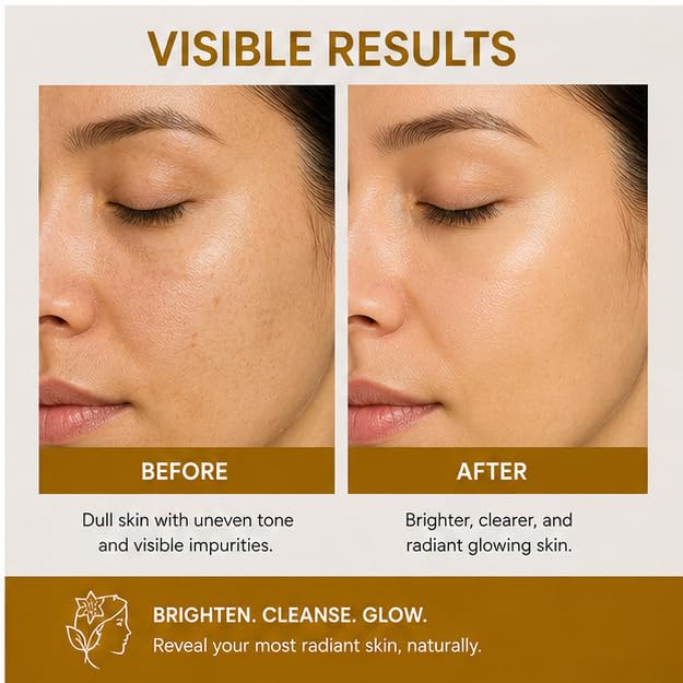 Elyndra Skin Brightening Face Wash with Built-In Soft Brush (150ml) - Deep Cleansing & Radiant Looking Skin