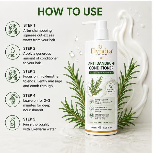 Elyndra Anti Dandruff Conditioner (200ml) - Hydration & Healthy Looking Hair