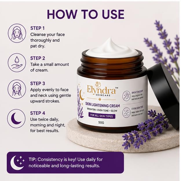 Elyndra Skin Lightening Cream (50g) - Brighter & Even Looking Skin
