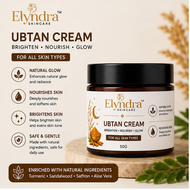 Elyndra Ubtan Face Cream with Traditional Ubtan Inspired Care (50g) - Natural Glow & Nourished Skin