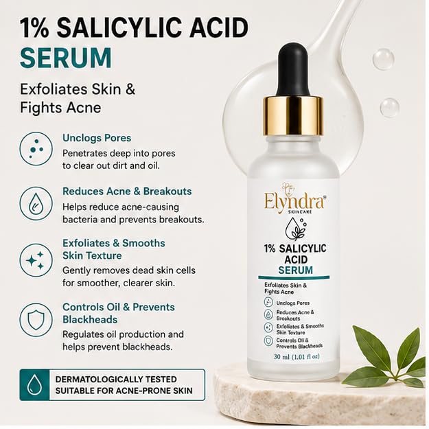 Elyndra 1% Salicylic Acid Face Serum (30ml) - Pore Refining & Oil Control