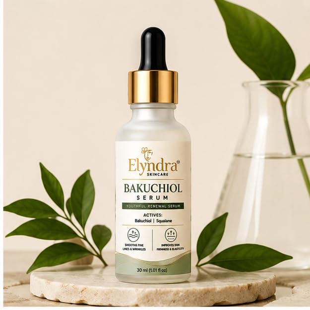 Elyndra Bakuchiol Face Serum with Bakuchiol and Squalane (30ml) - Skin Radiance & Healthy Glow