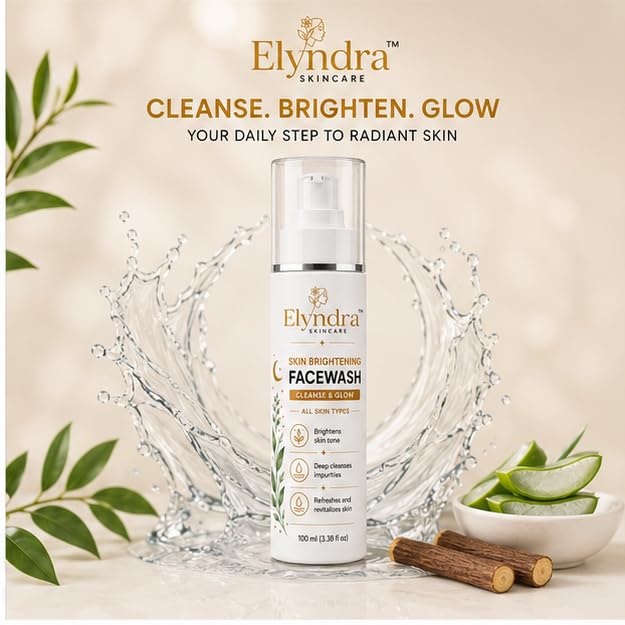 Elyndra Skin Brightening Face Wash (100ml) - Clean, Fresh & Radiant Looking Skin