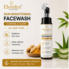 Elyndra Skin Brightening Face Wash with Built-In Soft Brush (150ml) - Deep Cleansing & Radiant Looking Skin
