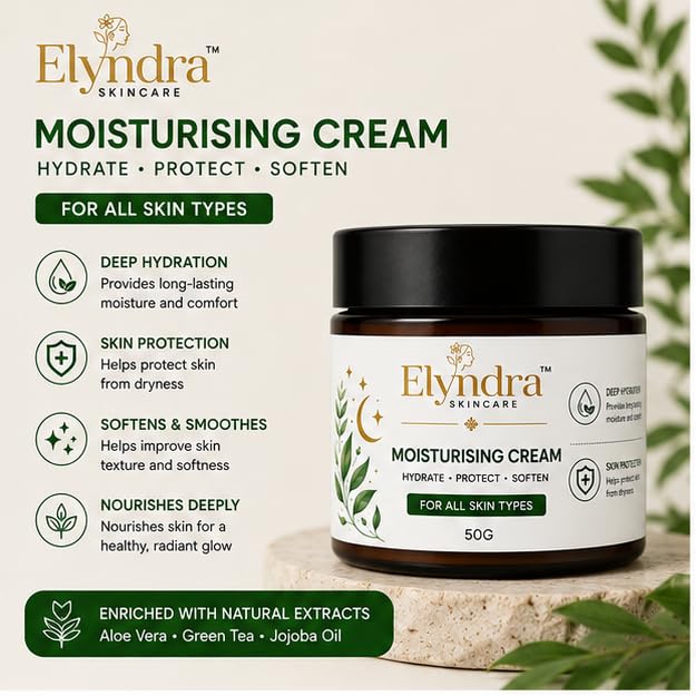Elyndra Moisturising Face Cream (50g) - Deep Hydration & Skin Comfort