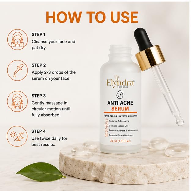 Elyndra Anti Acne Face Serum (30ml) - Oil Control & Clear Looking Skin