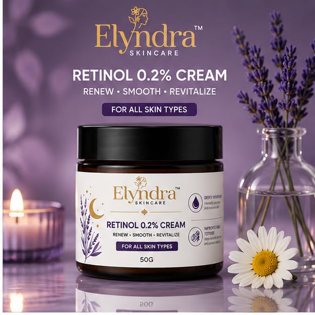 Elyndra Retinol 0.2% Face Cream (50g) - Smooth & Refined Looking Skin