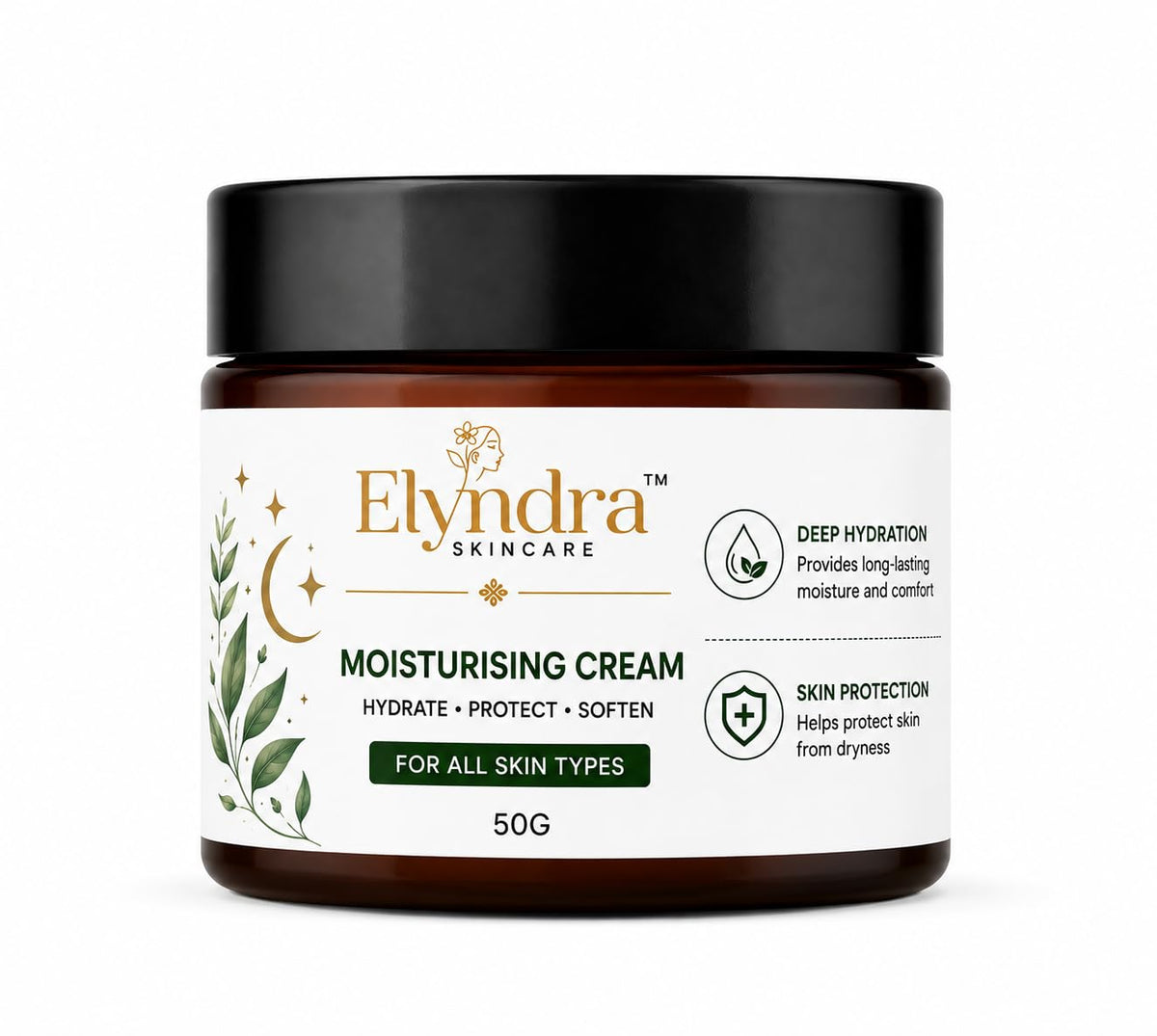 Elyndra Moisturising Face Cream (50g) - Deep Hydration & Skin Comfort
