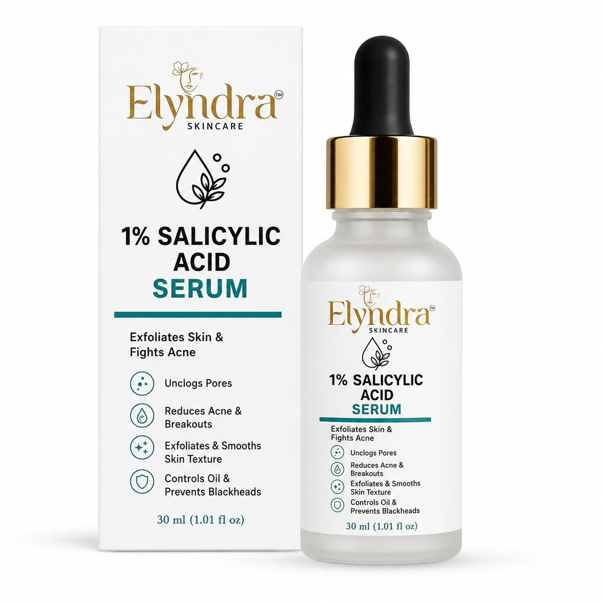 Elyndra 1% Salicylic Acid Face Serum (30ml) - Pore Refining & Oil Control
