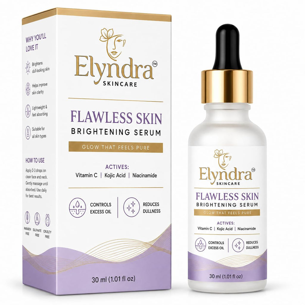 Elyndra Flawless Skin Brightening Face Serum with Vitamin C, Kojic Acid and Niacinamide (30ml) - Flawless Looks & Radiant Skin