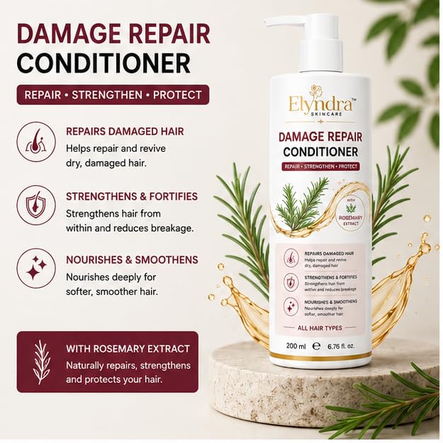 Elyndra Damage Repair Conditioner (200ml) - Smooth, Strong & Healthy Looking Hair