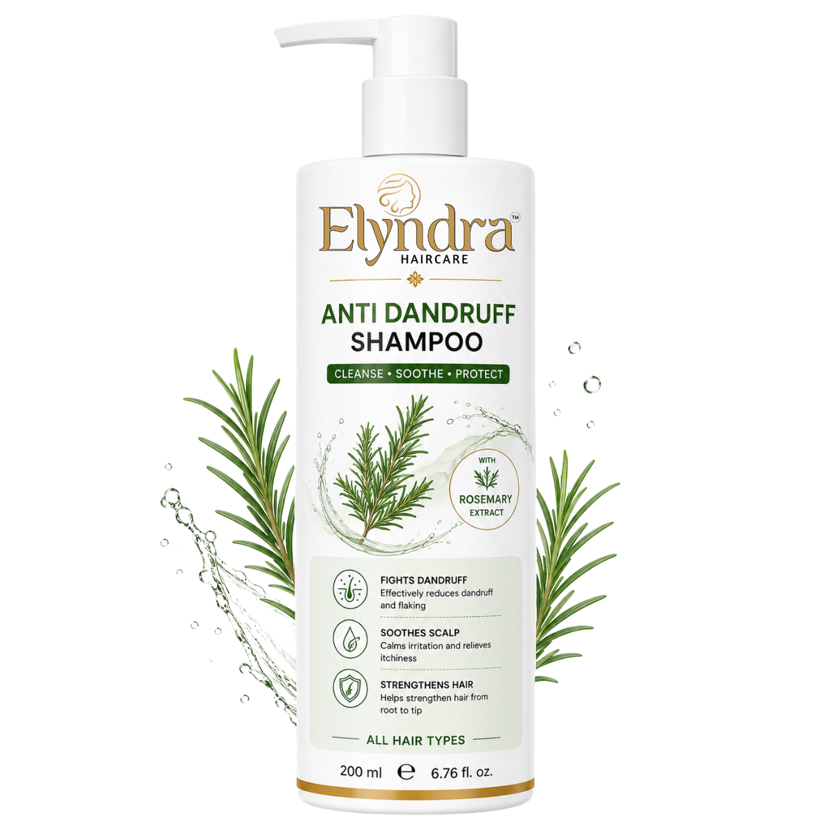 Elyndra Anti Dandruff Shampoo (200ml) - Scalp Cleansing Hair Shampoo & Daily Care Shampoo