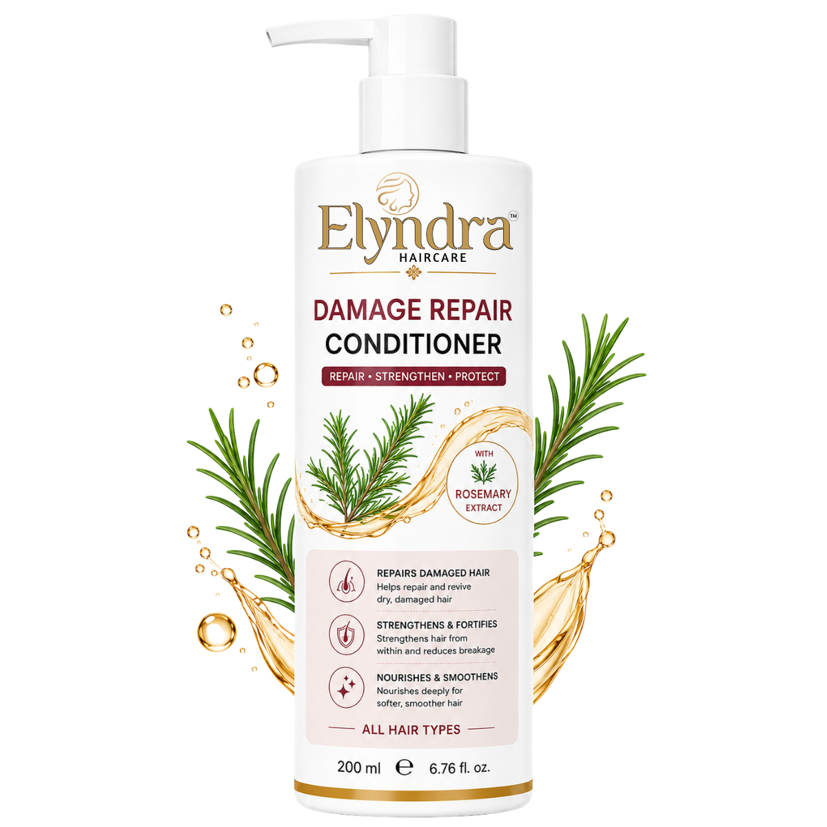 Elyndra Damage Repair Conditioner (200ml) - Smooth, Strong & Healthy Looking Hair