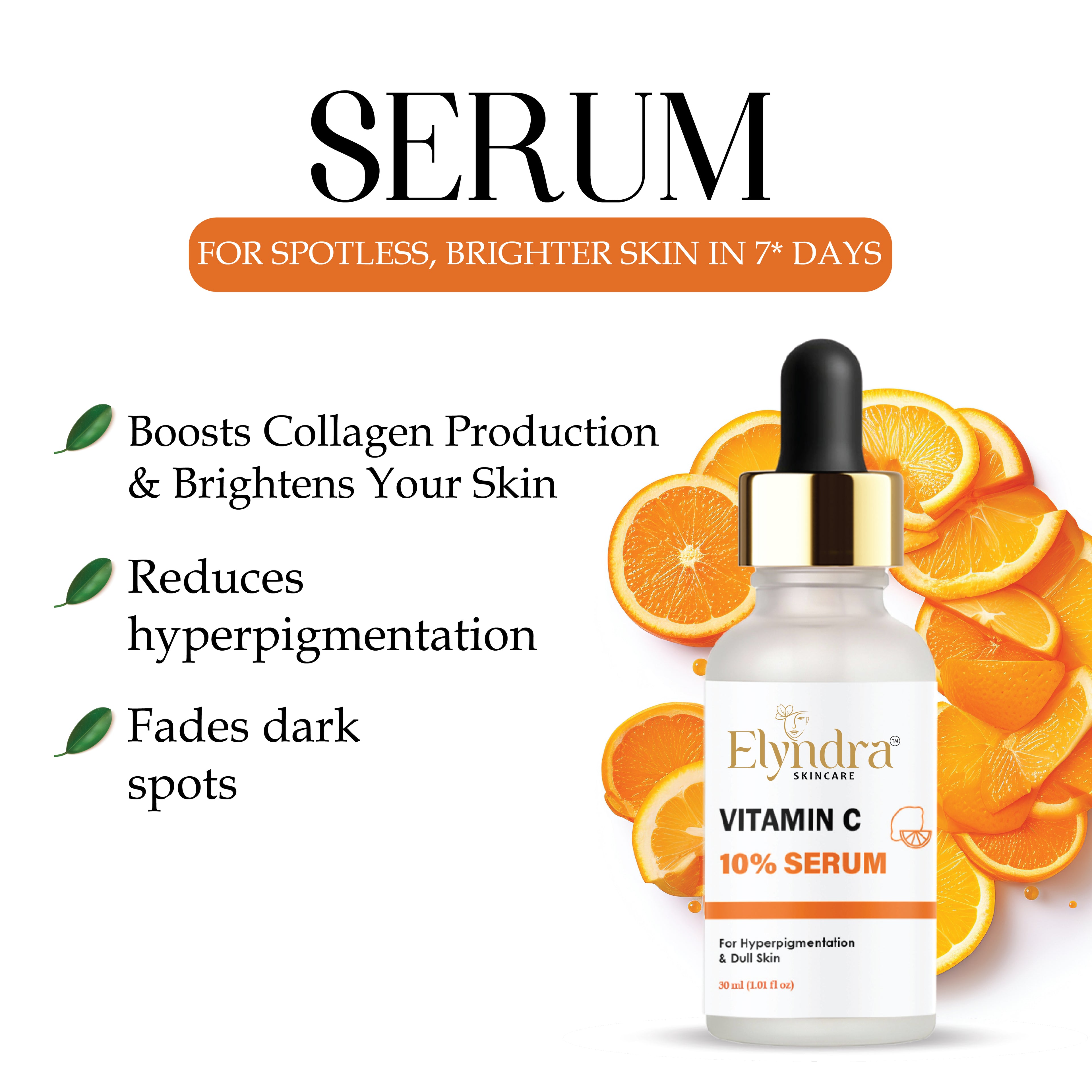 Elyndra Niacinamide Serum for Face Pore Minimizing Brightening Serum with Hyaluronic Acid Anti Aging Face Serum for Smooth Clear Even Skin Suitable for All Skin Types